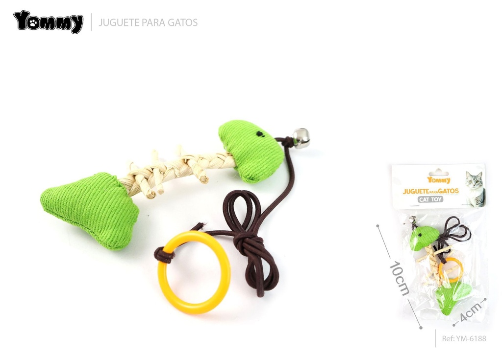 Espina de pescado de juguete para gatos 10x4 cm - Diversión para gatos