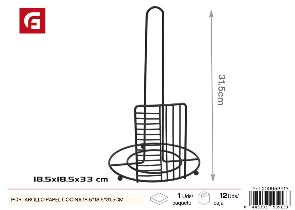 Soporte para papel de cocina, tamaño 18.5*18.5*31.5 cm - Accesorios de cocina
