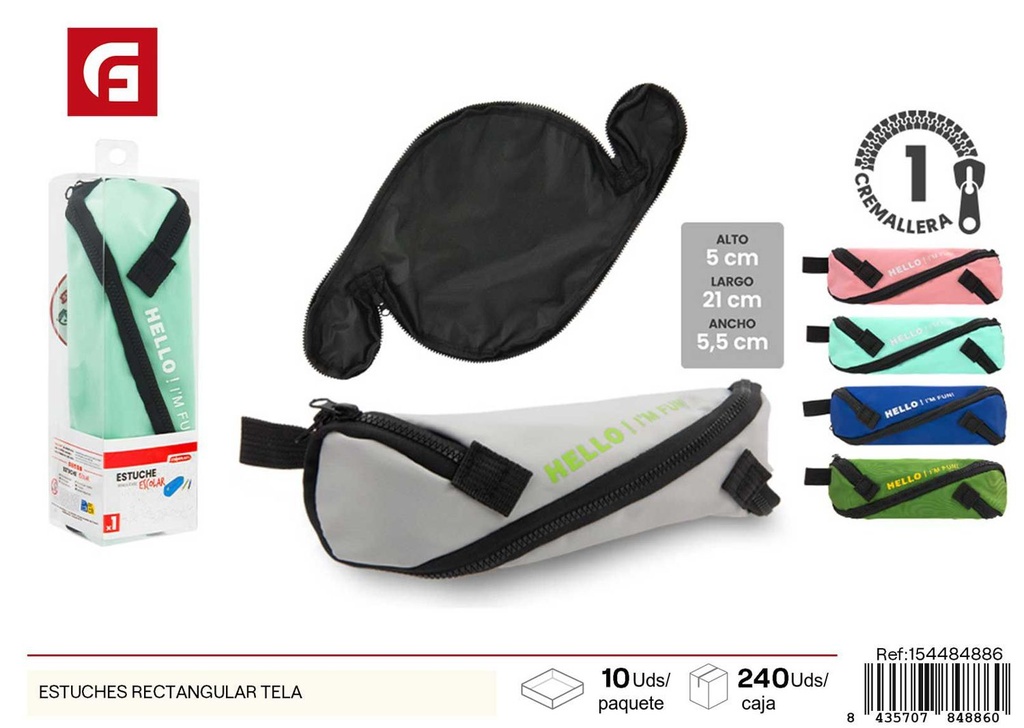 Estuche rectangular de tela - Organización para útiles escolares