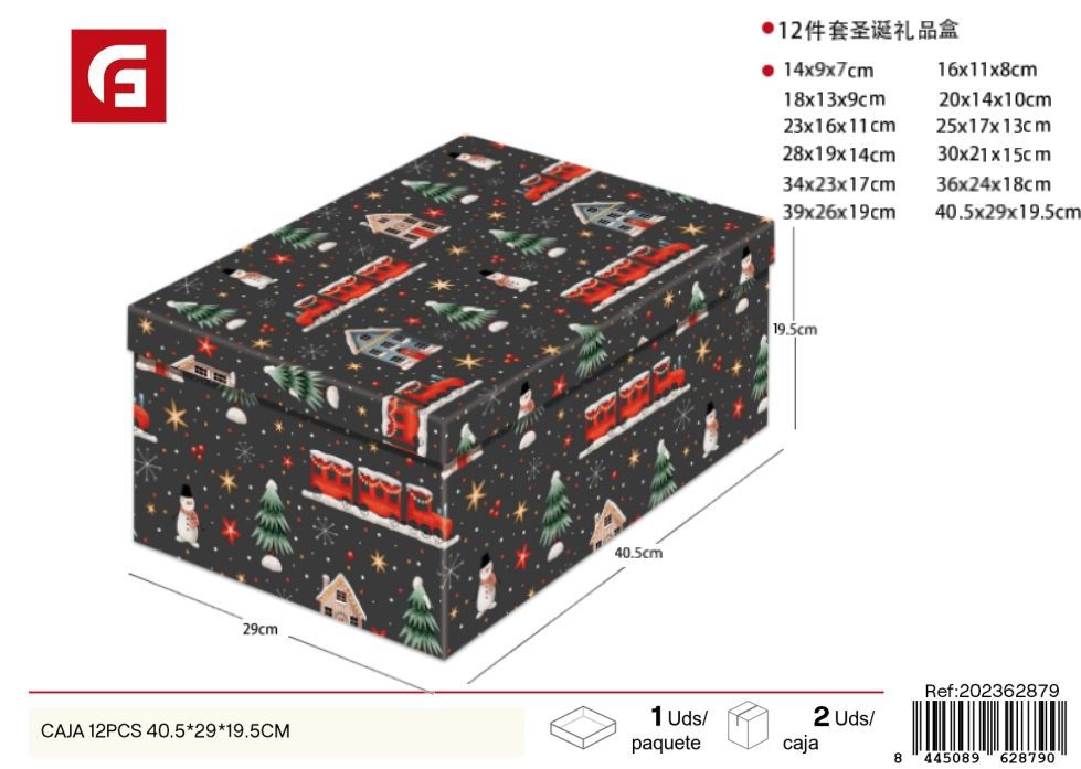 Caja 12 compartimentos 40.5*29*19.5 cm - Organizador de regalos