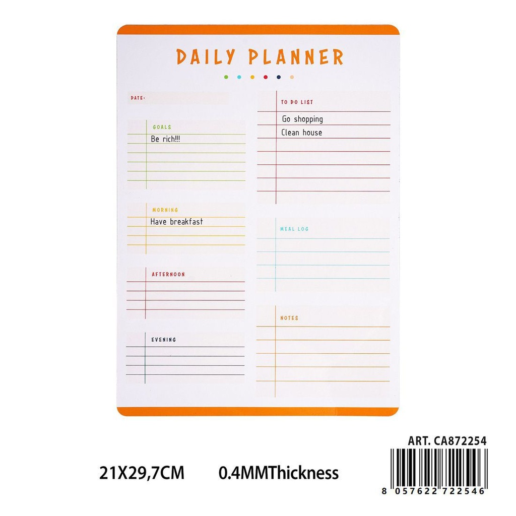 Planificador diario magnético 21X29.7CM - Material de papelería