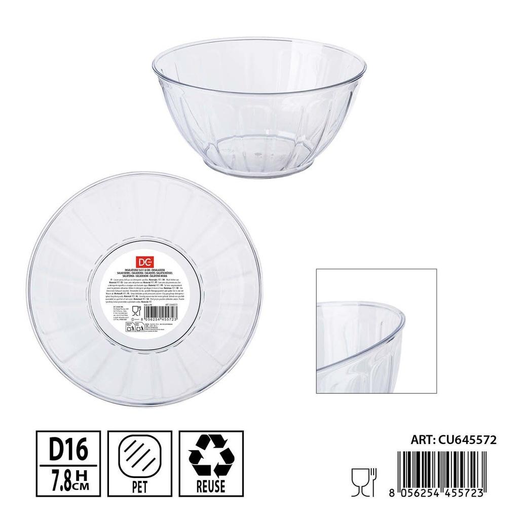 Ensaladera de plástico 16x7.8 cm - Utensilios de cocina