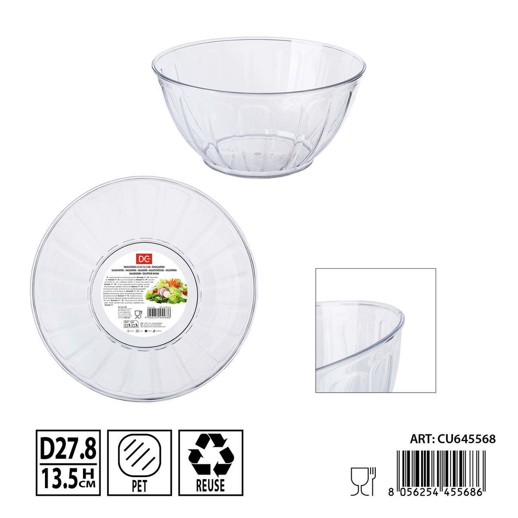Ensaladera de plástico 27.8x13.5 cm - Utensilios de cocina