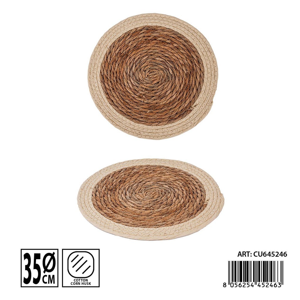 Salvamanteles redondo de junco 35 cm - Accesorios de mesa