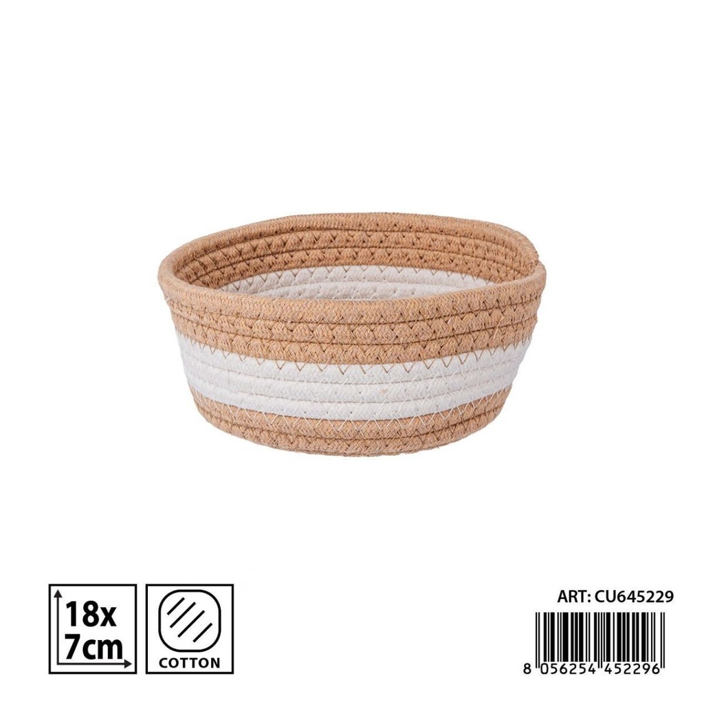 Cesta de almacenamiento tejida 18x7 cm - Accesorios de cocina y almacenamiento