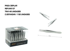 Pinza depilar plana 48/u - Accesorios de belleza