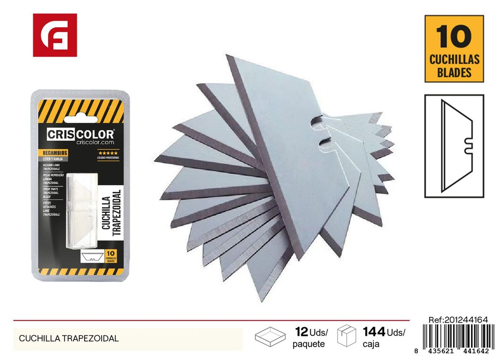 Cuchilla trapezoidal para trabajos en ferretería - Herramientas de corte
