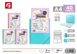 Carpeta con 40 fundas A4 - Archivadores y material de oficina