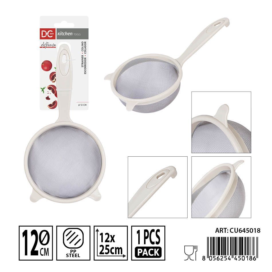 Colador de malla de acero 12x25cm - Utensilios de cocina y filtrado
