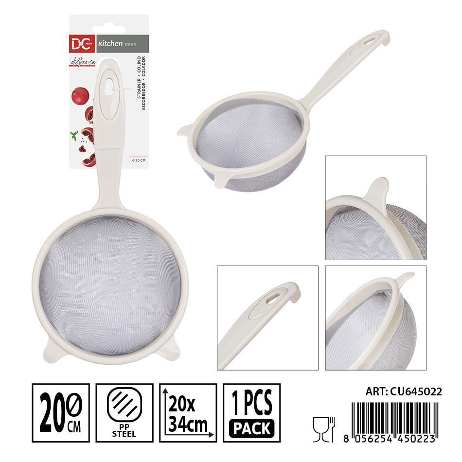 Colador de malla de acero 20x34 cm - Utensilios de cocina y herramientas