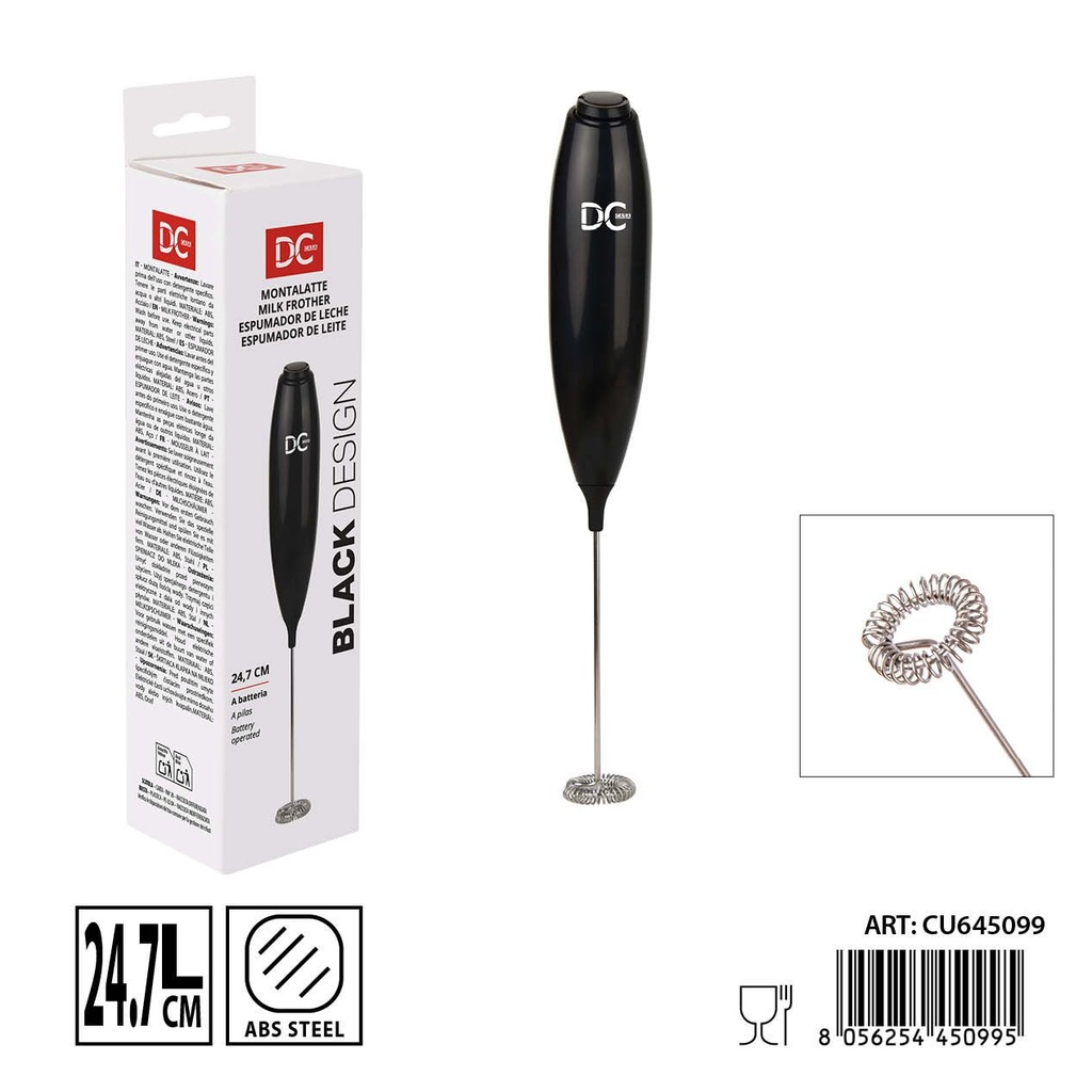 Espumador de leche eléctrico de pilas 3.7x24.7cm - Utensilios de cocina y café