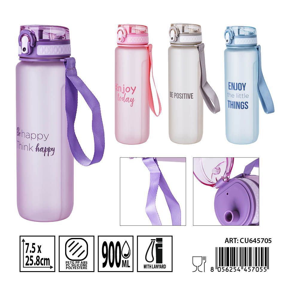 Botella de plástico mate 900 ml 7.5x22 cm - Accesorios de cocina