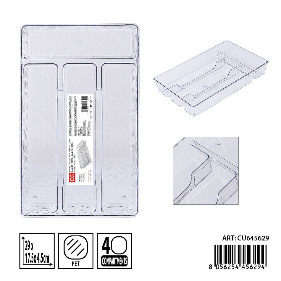 Cesta multiusos de plástico 29X17.5X4.5 cm - Accesorios de cocina