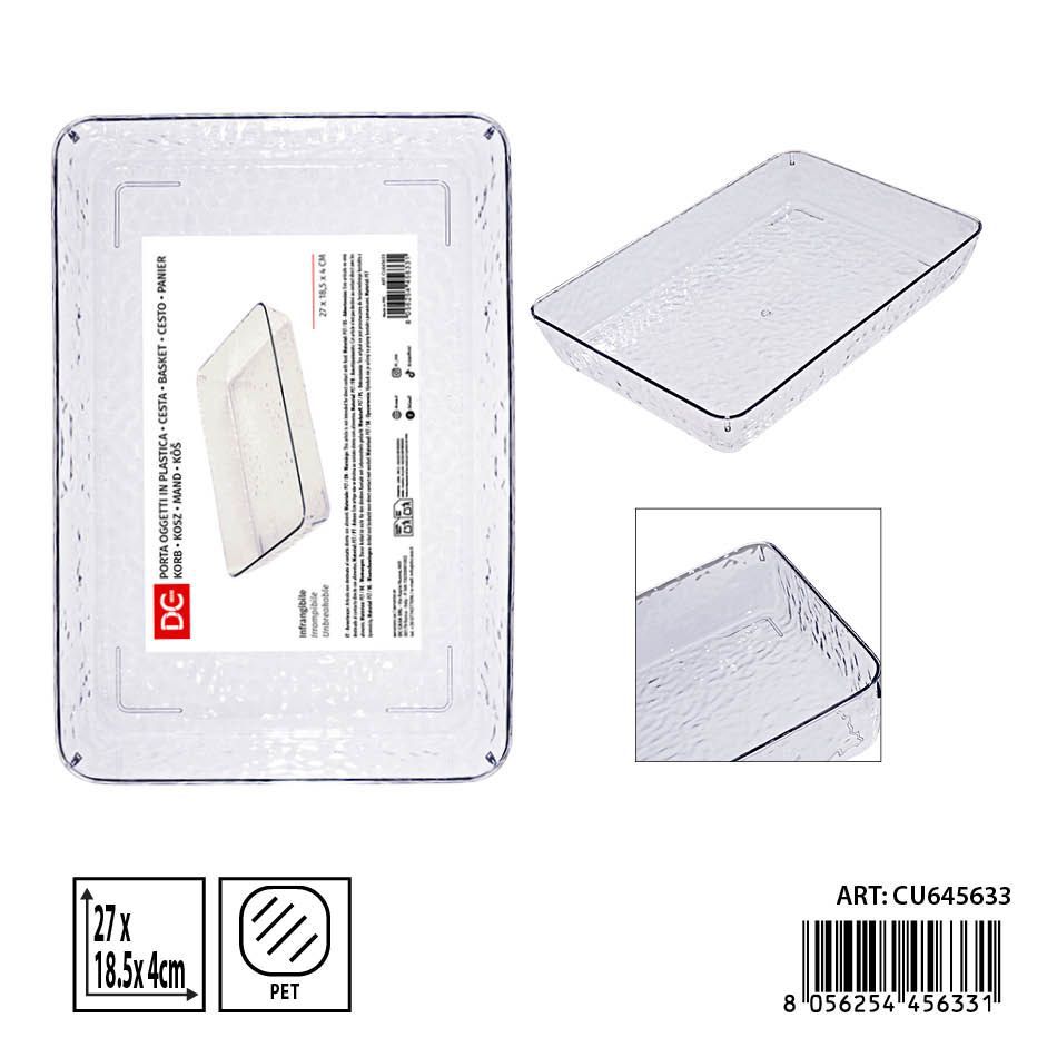 Cesta multiuso de plástico 27x18.5x4 cm - Accesorios de cocina y almacenamiento