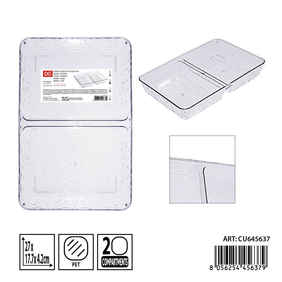Cesta multiuso de plástico 27x17.7x4.2 cm - Accesorios de cocina y almacenamiento