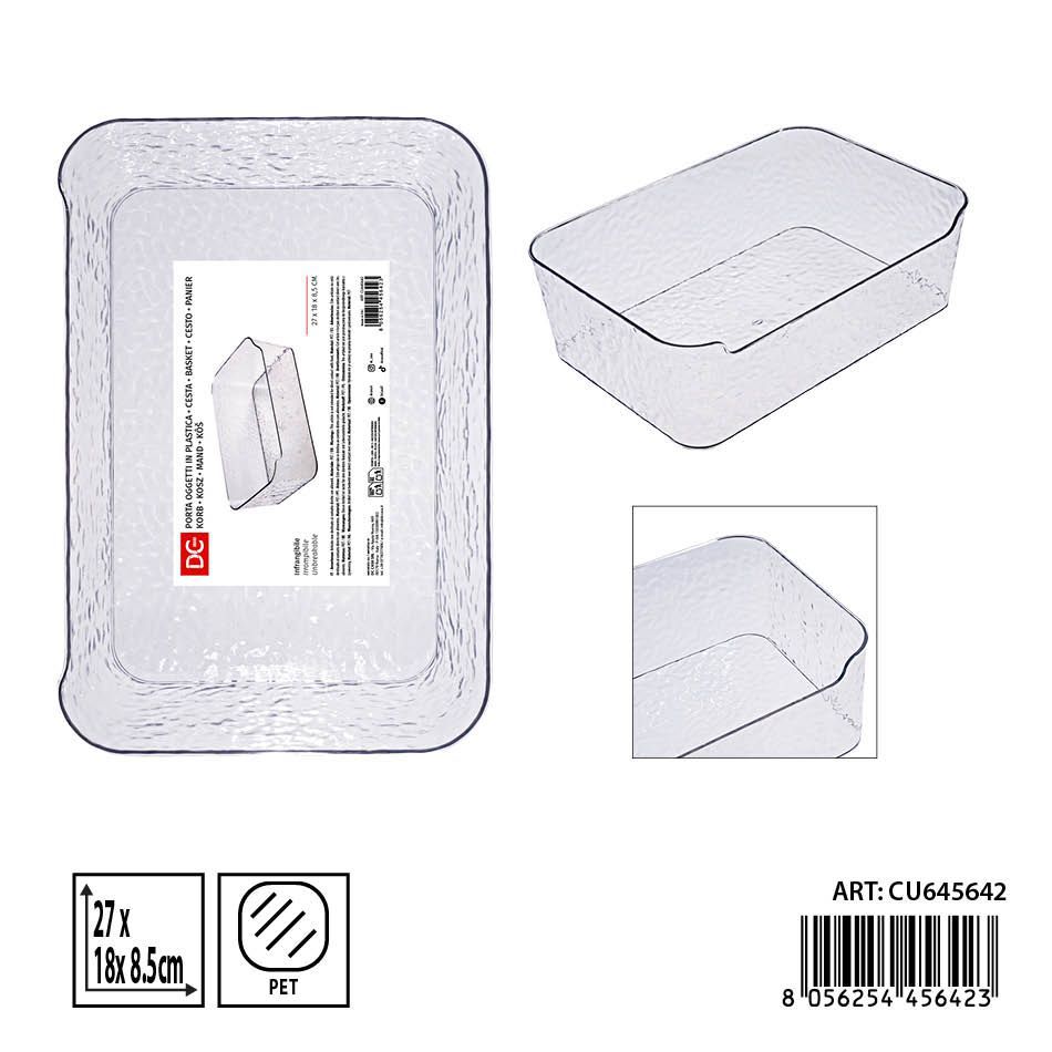 Cesta multiuso de plástico 27x18x8.5 cm - Accesorios de cocina y almacenamiento