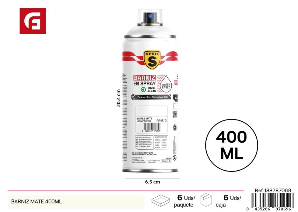 Pintura barniz mate 400ml - Pintura 