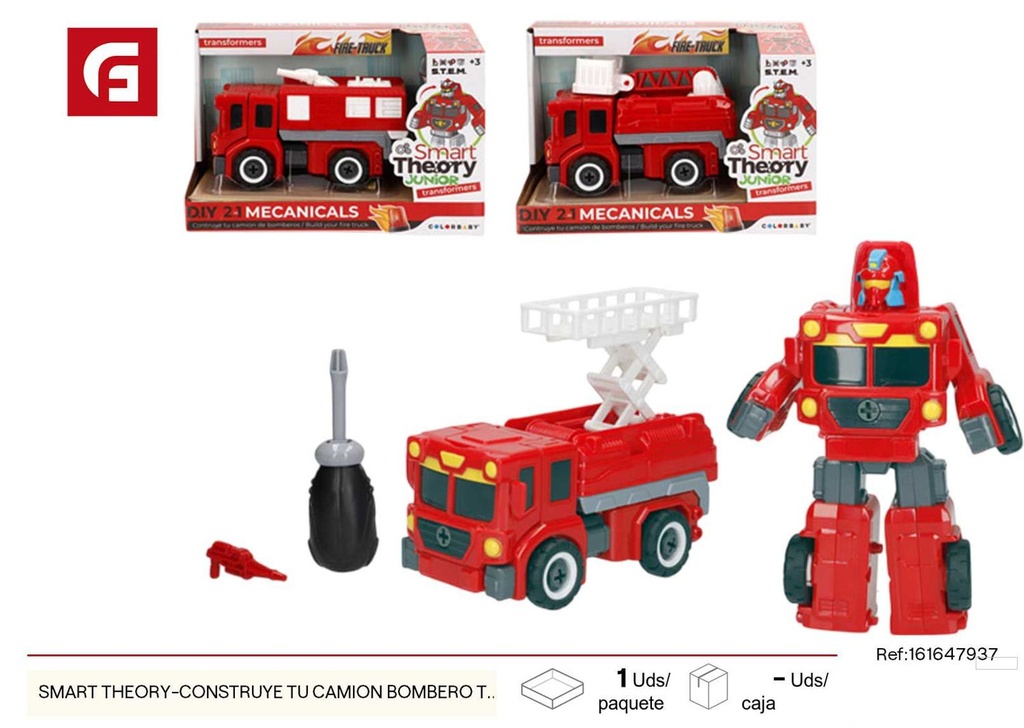 Camión bombero transformable Smart Theory 3 unidades - Juguetes de construcción