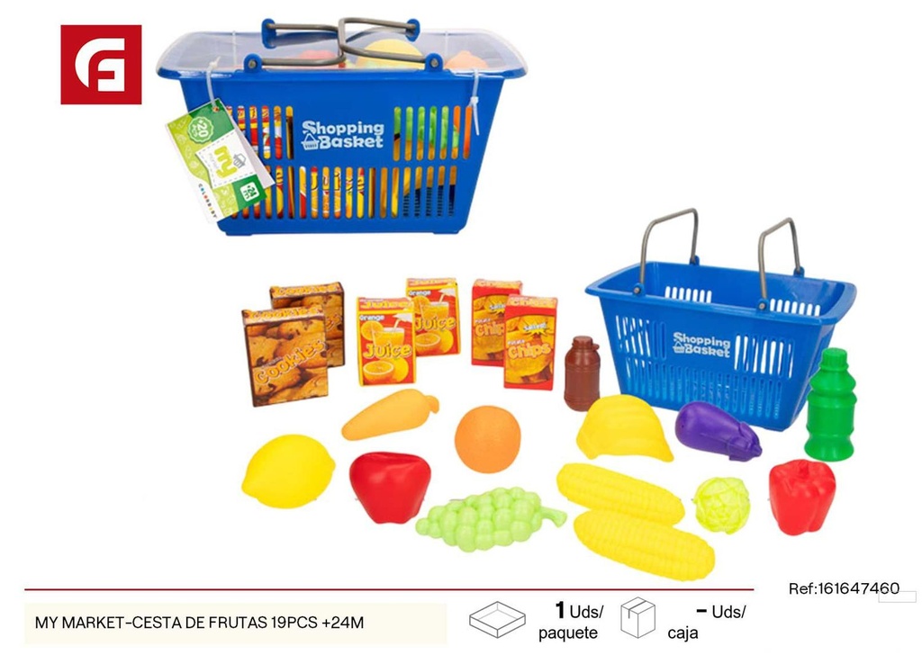 Set de cesta de frutas My Market 19 piezas 24 meses+ - Juguetes de cocina
