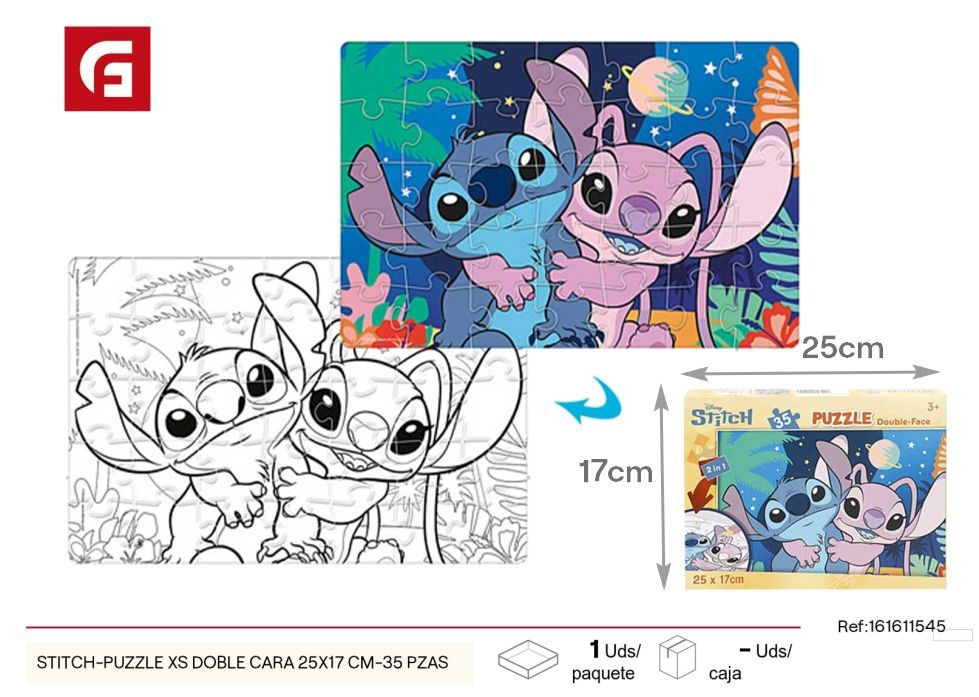 Puzzle XS de Stitch doble cara 25x17cm - Juguetes educativos