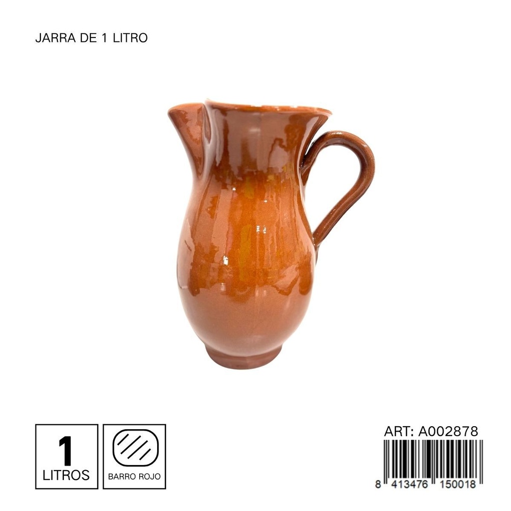 Jarra de barro de 1 litro - Utensilios de cocina y vajillas de barro