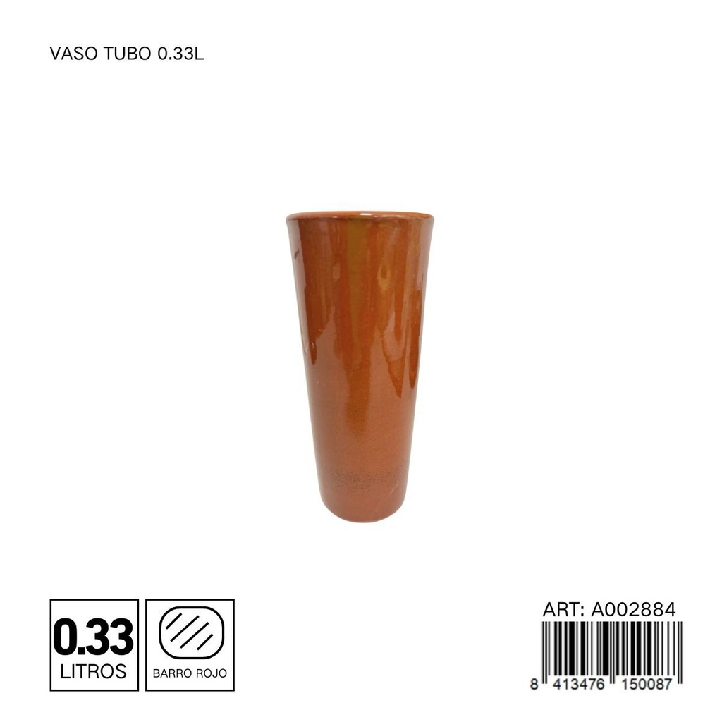 Vaso tubo de barro 0.33L - Utensilios de cocina y vajillas de barro