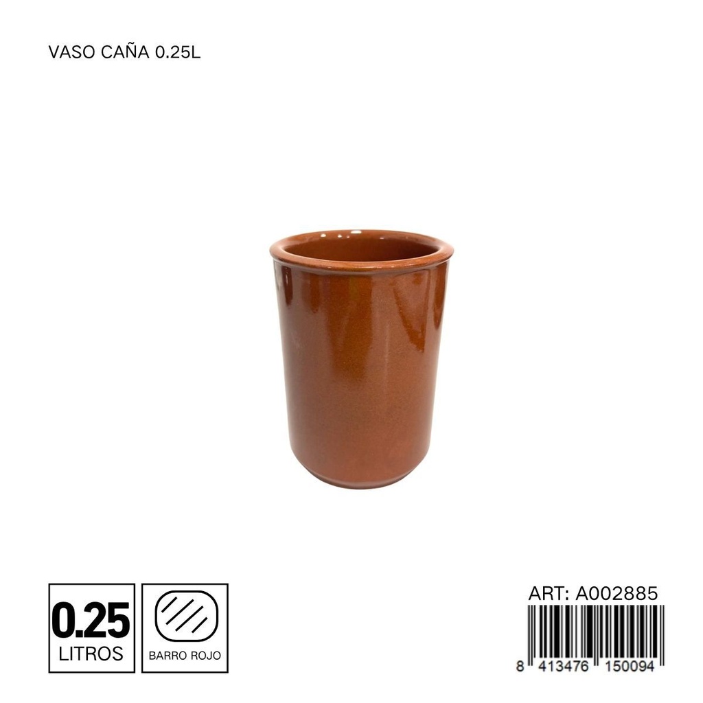Vaso caña de barro 0.25L - Utensilios de cocina y vajillas de barro