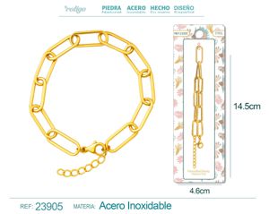Cadena de acero dorado para collar para charm