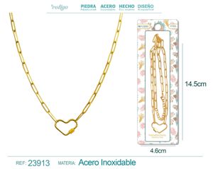 Cadena de acero dorado para collar para charm