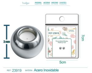 Bola de acero plateado de 4mm con goma para fijar charm