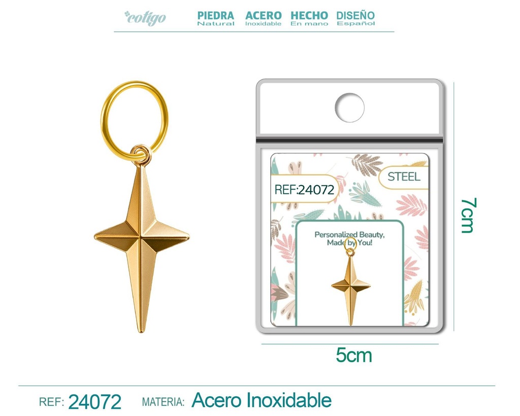 Charm de Acero Dorado Chapado en Oro 14K - Accesorios de lujo y joyería de calidad