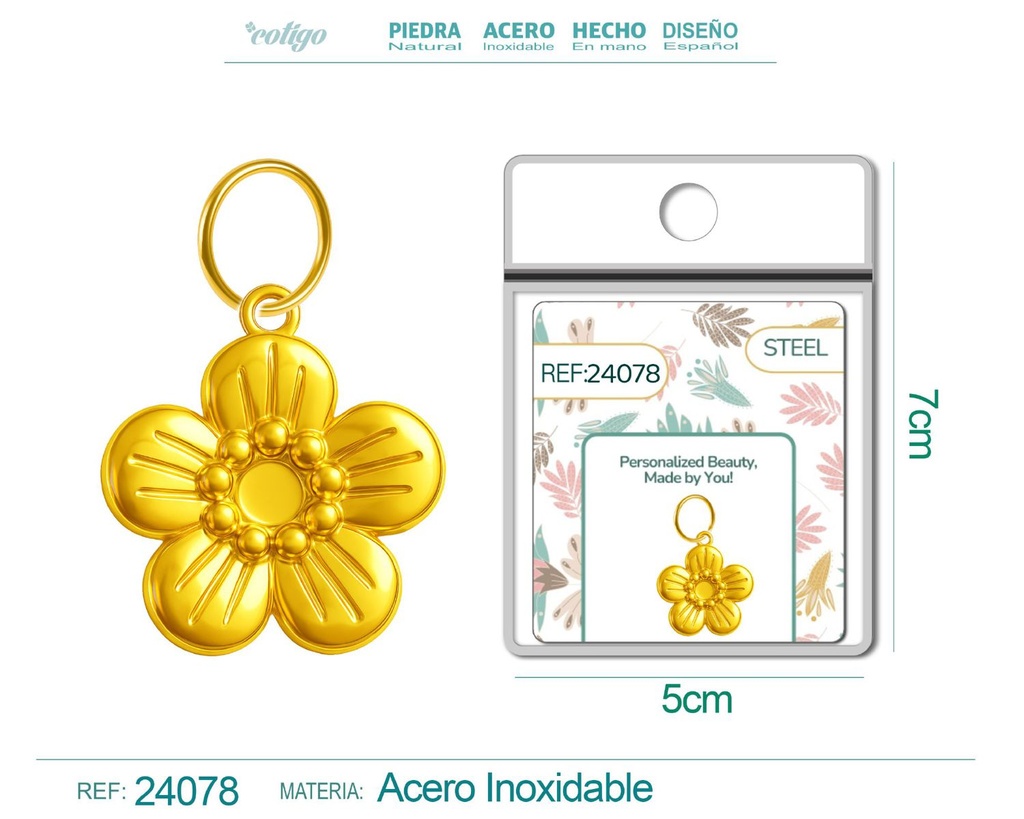 Charm de Acero Dorado Chapado en Oro 14K - Accesorios de lujo y joyería de calidad