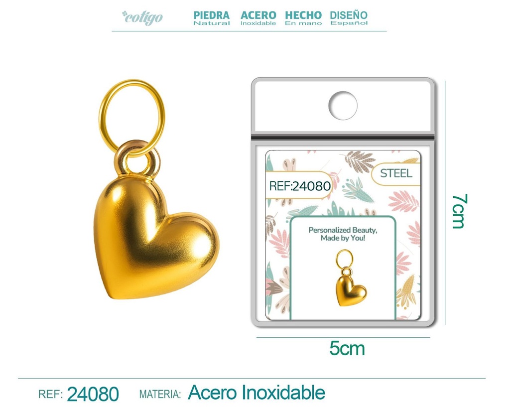 Charm de Acero Dorado Chapado en Oro 14K - Accesorios de lujo y joyería de calidad