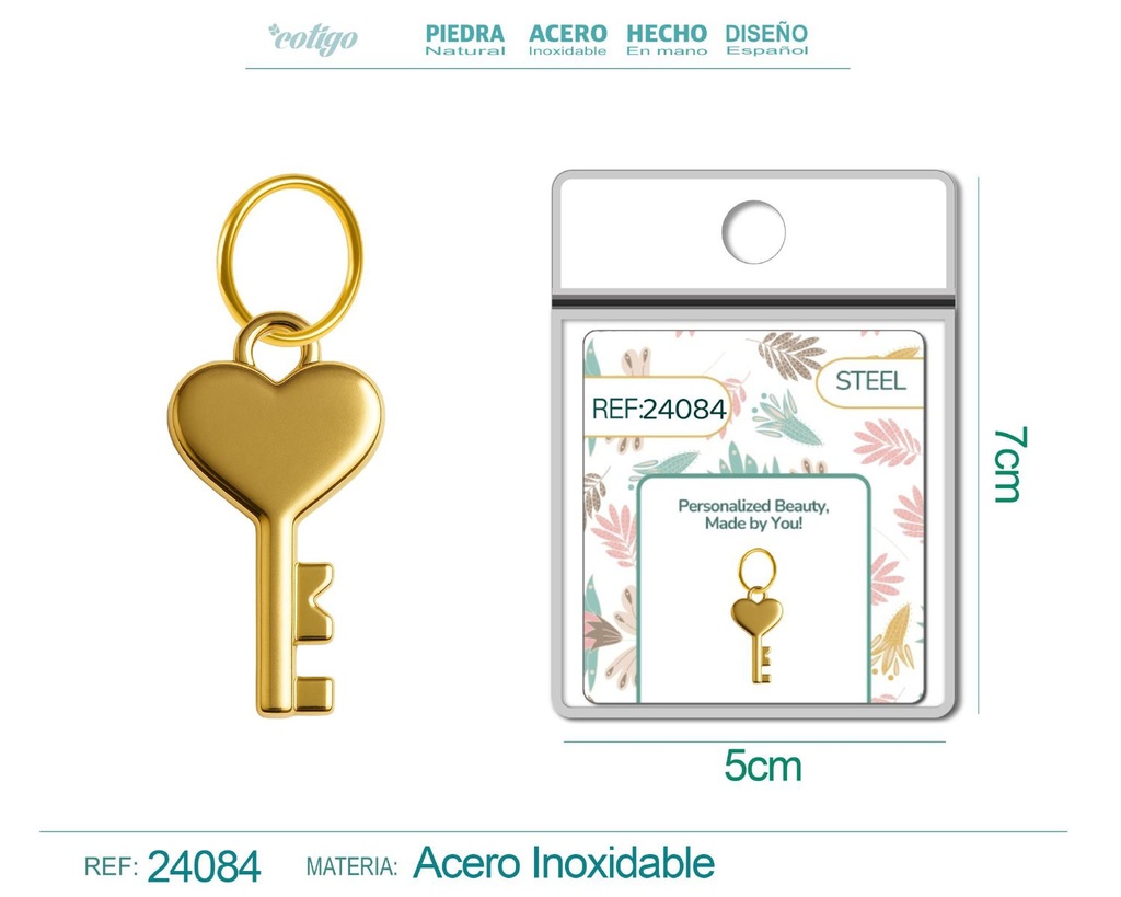 Charm de Acero Dorado Chapado en Oro 14K - Accesorios de lujo y joyería de calidad