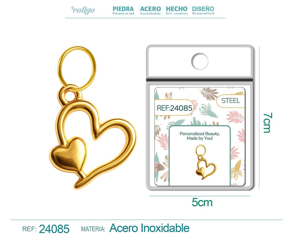 Charm de Acero Dorado Chapado en Oro 14K - Accesorios de lujo y joyería de calidad