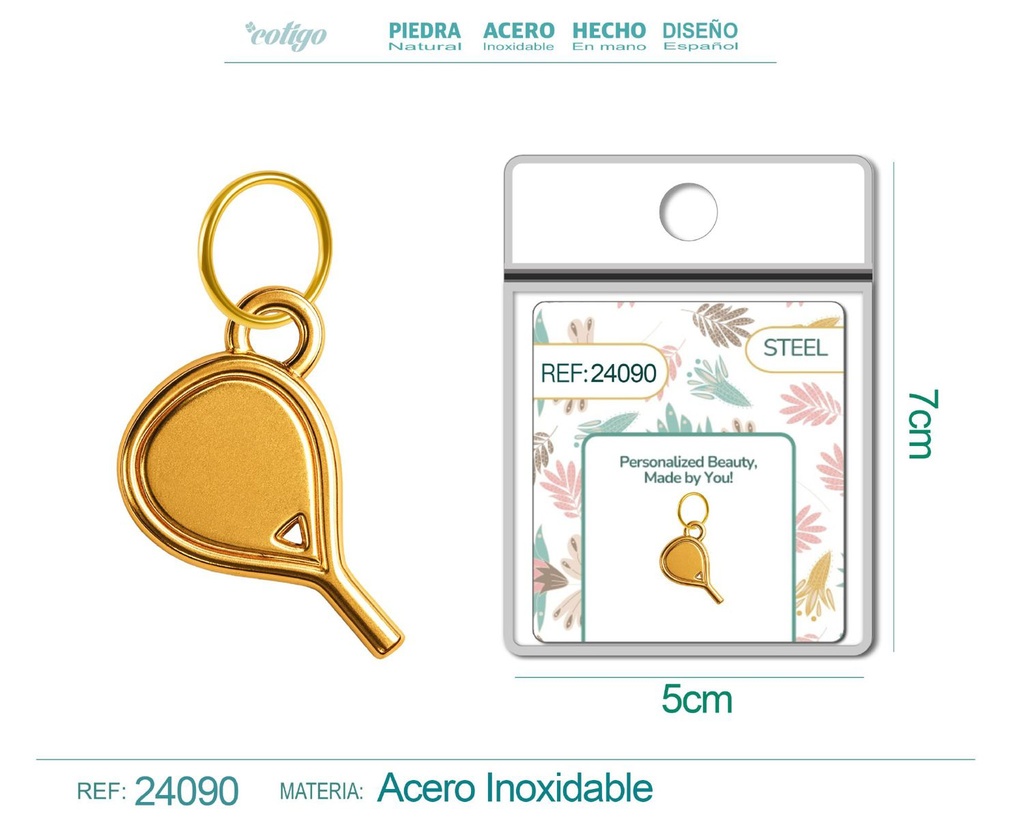 Charm de Acero Dorado Chapado en Oro 14K - Accesorios de lujo y joyería de calidad