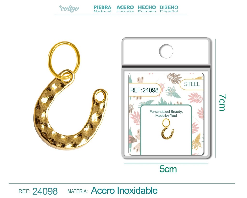 Charm de Acero Dorado Chapado en Oro 14K - Accesorios de lujo y joyería de calidad