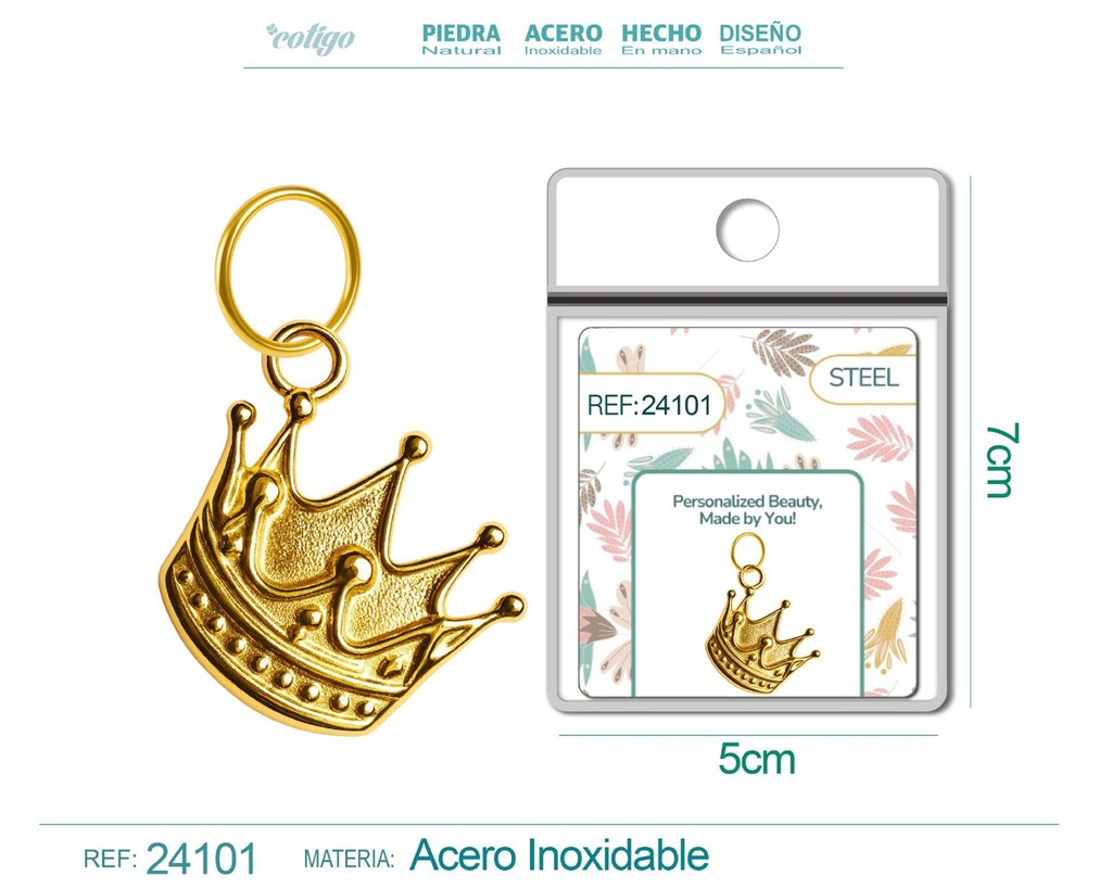 Charm de Acero Dorado Chapado en Oro 14K - Accesorios de lujo y joyería de calidad