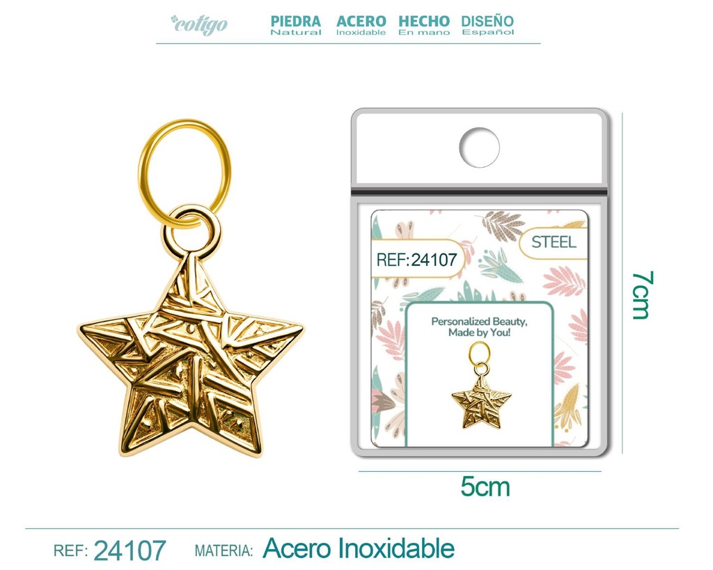 Charm de Acero Dorado Chapado en Oro 14K - Accesorios de lujo y joyería de calidad