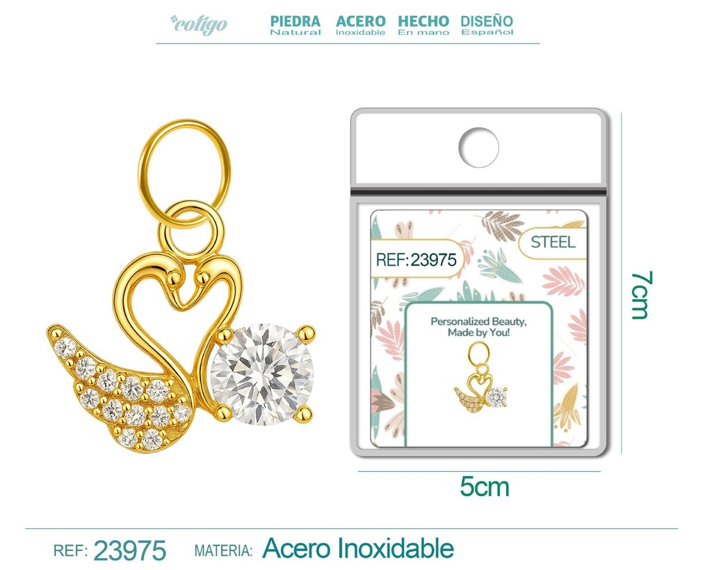 Charm de cobre chapado en oro de 14K con circonita - Accesorios de joyería y manualidades