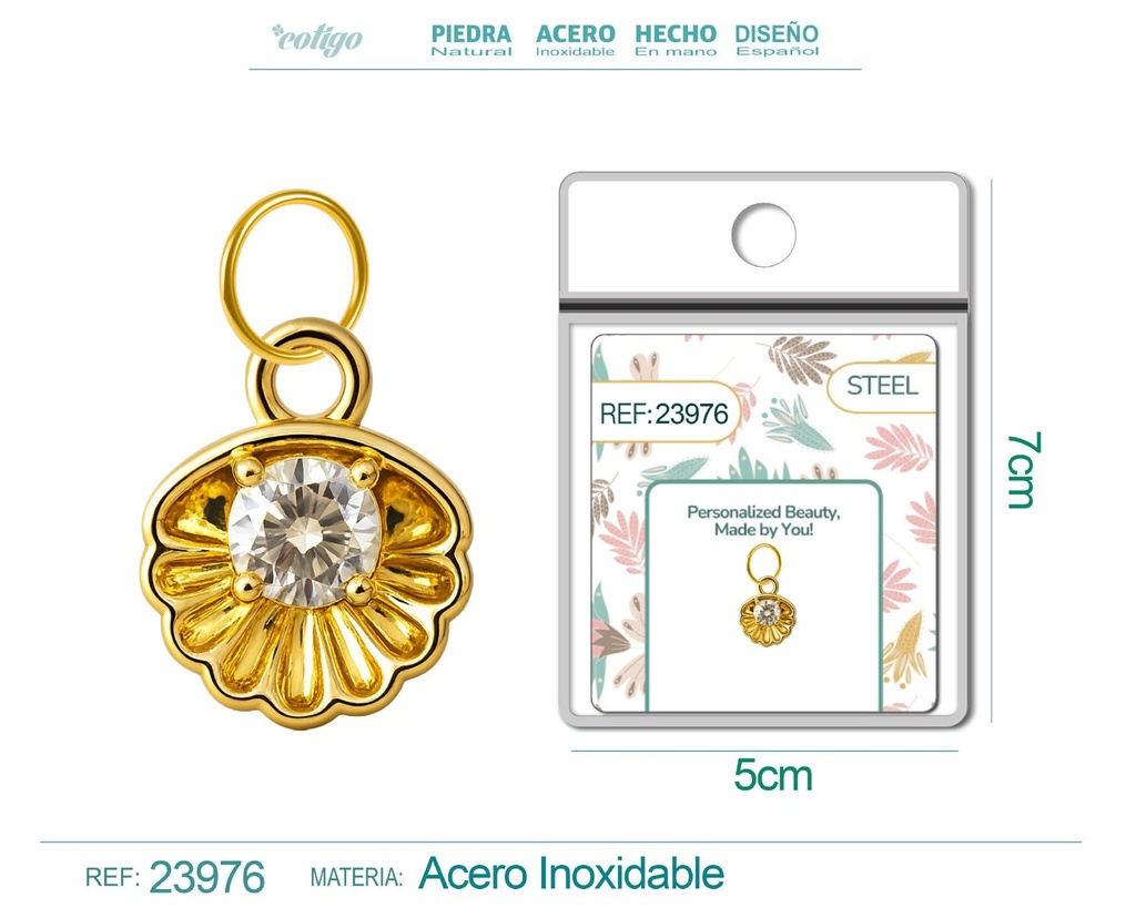 Charm de cobre chapado en oro de 14K con circonita - Accesorios de joyería y manualidades