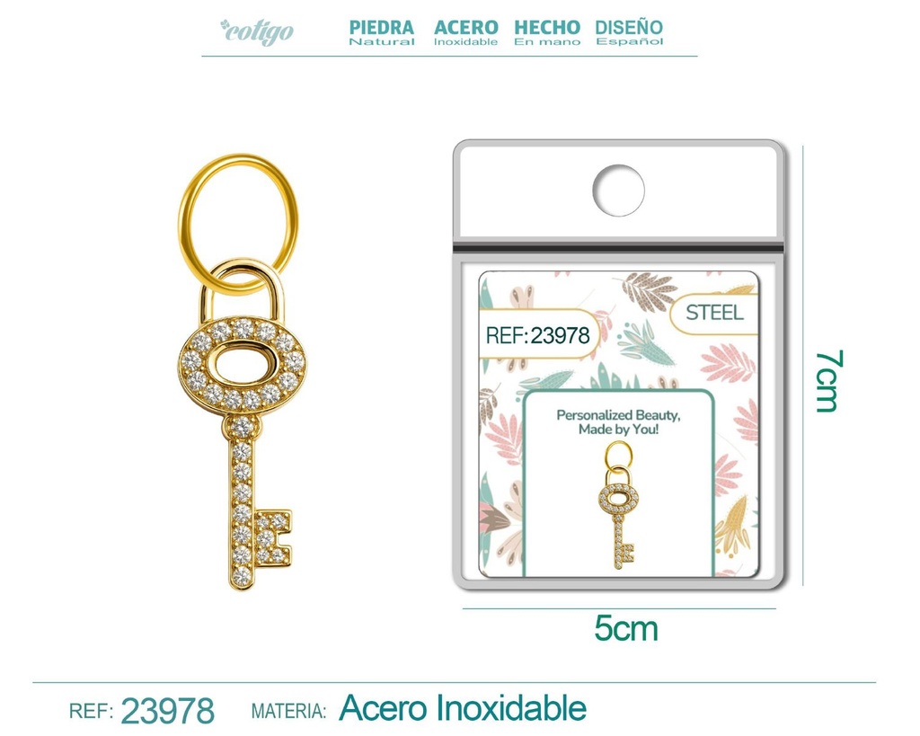 Charm de cobre chapado en oro de 14K con circonita - Accesorios de joyería y manualidades