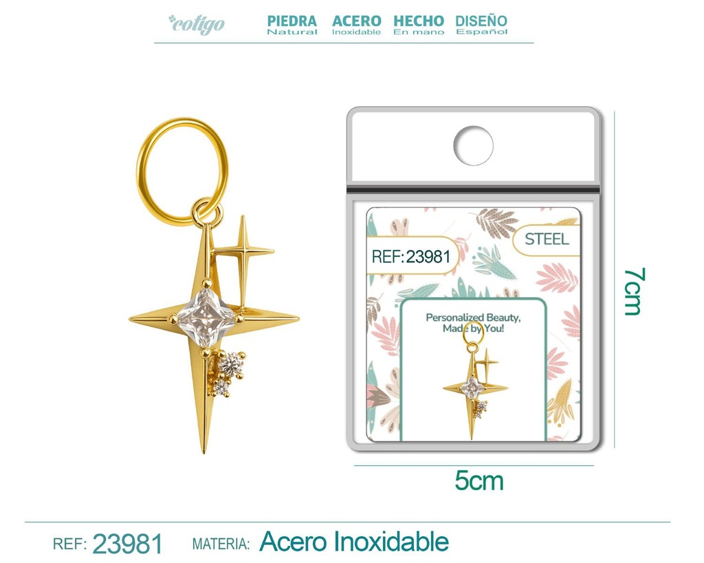 Charm de cobre chapado en oro de 14K con circonita - Accesorios de joyería y manualidades
