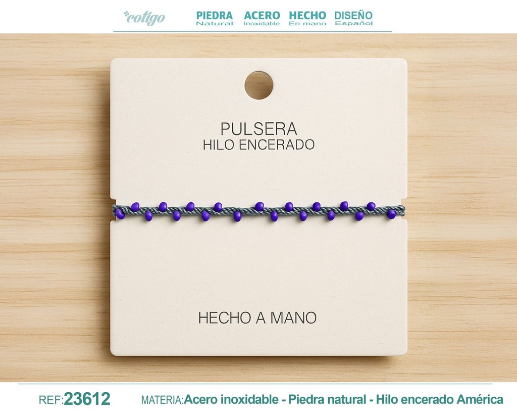 Pulsera de hilo encerado - Joyería de hilo y accesorios manuales