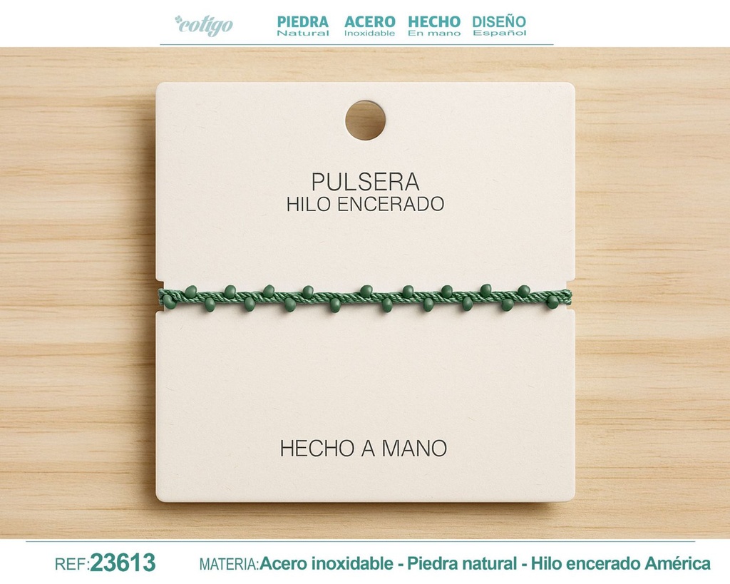 Pulsera de hilo encerado - Joyería de hilo y accesorios manuales