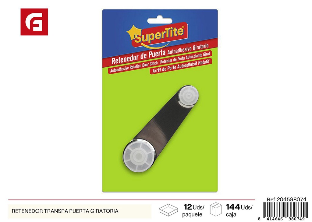 Retenedor de puerta giratoria transparente - Ferretería y organización
