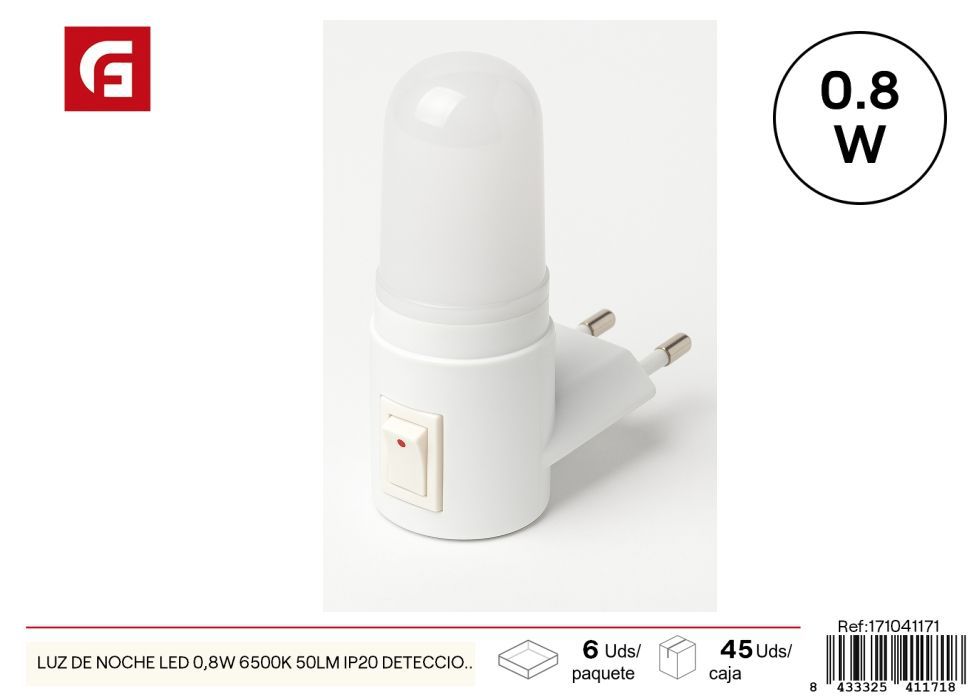 Luz de noche LED 0.8W 6500K - Luces nocturnas decorativas