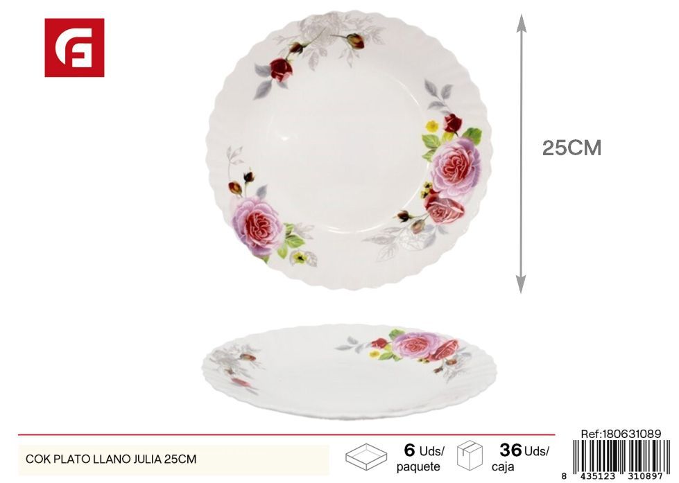 Plato llano Julia 25 cm - Vajilla decorada