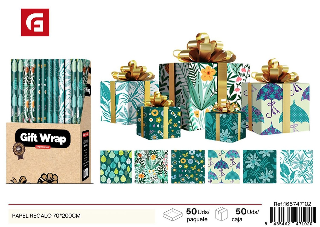 Papel de regalo 70*200 cm - Artículos para regalos y envolturas