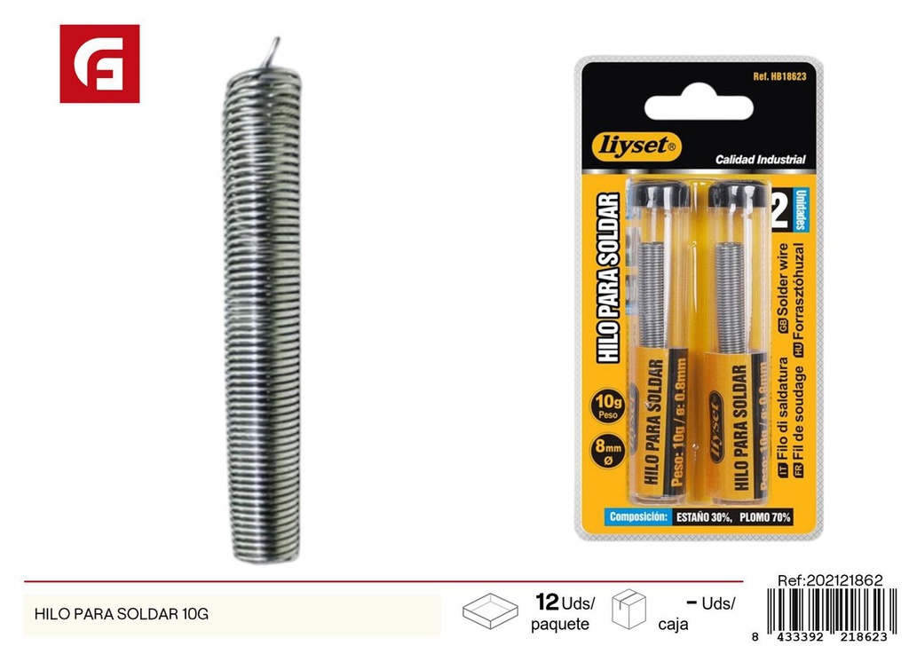  Hilo para soldar 10 g - Herramientas de ferretería